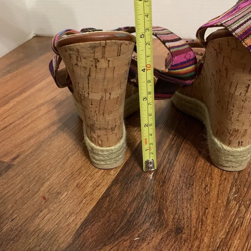 Bakers colorful espadrilles platform sandals, adjustable straps, sz10 runs small - Picture 5 of 9